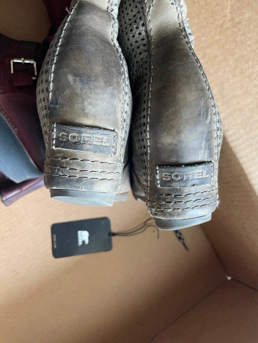 Sorel Wedge Heel green wedges 8.5 leather - Picture 2 of 3